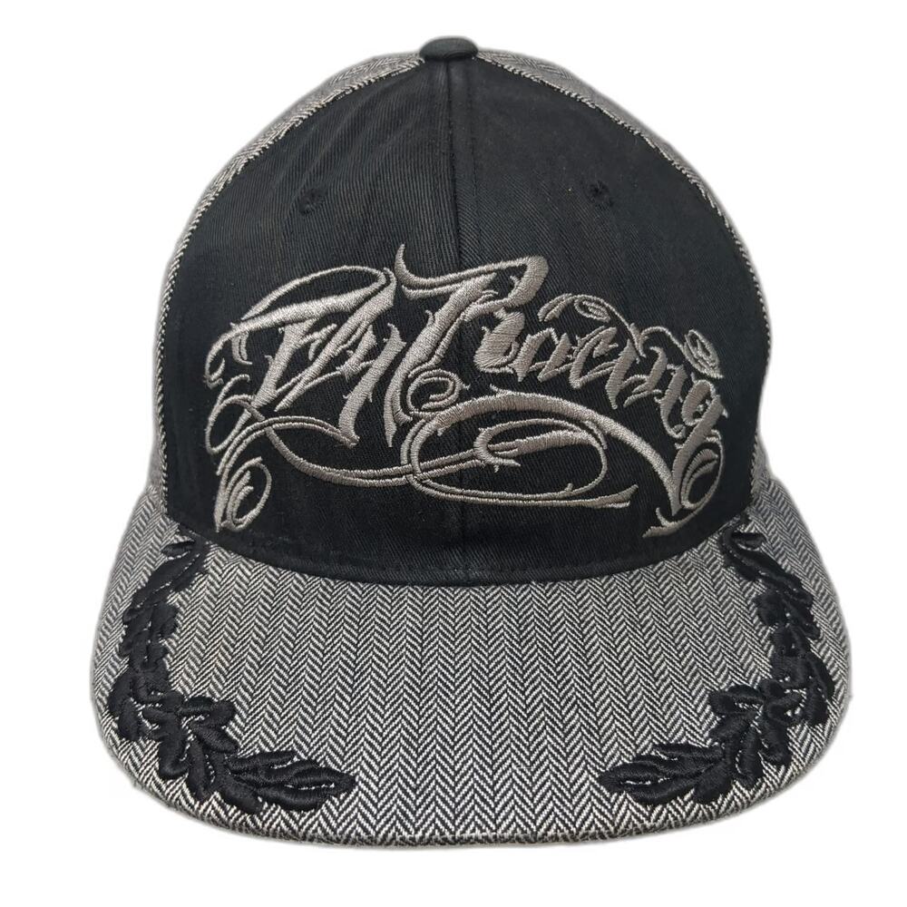 Fly Racing Baseball Cap Gray M Fitted Flexfit Herringbone Laurel Brim Hat